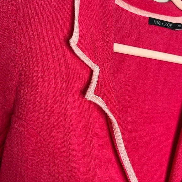 Nic + Zoe Two Tone Modal Blend Blazer Career Pink Trendy Contemporary Medium - Picture 5 of 12